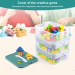 Kotak Penyimpanan untuk Lego 3-Tingkat Dapat Ditumpuk dengan Tutup